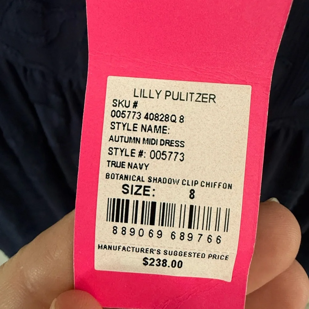 Lilly Pulitzer Navy Blue Maxi Dress size 8 - Picture 7 of 9